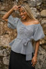 Imagen de Blusa En Cuadros Off Shoulder     (Exclusiva Pagina)