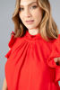 Imagen de Blusa Cuello Alto, Vuelo Mangas     (Exclusiva Pagina)