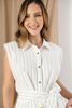 Imagen de Jumpsuit Rayas, Cuello Botones, Hombreras    ( Exclusivo Pagina)
