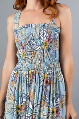 Imagen de Vestido En Rayon Estampado, Blusa Nido Abeja   ( Exclusivo Pagina)