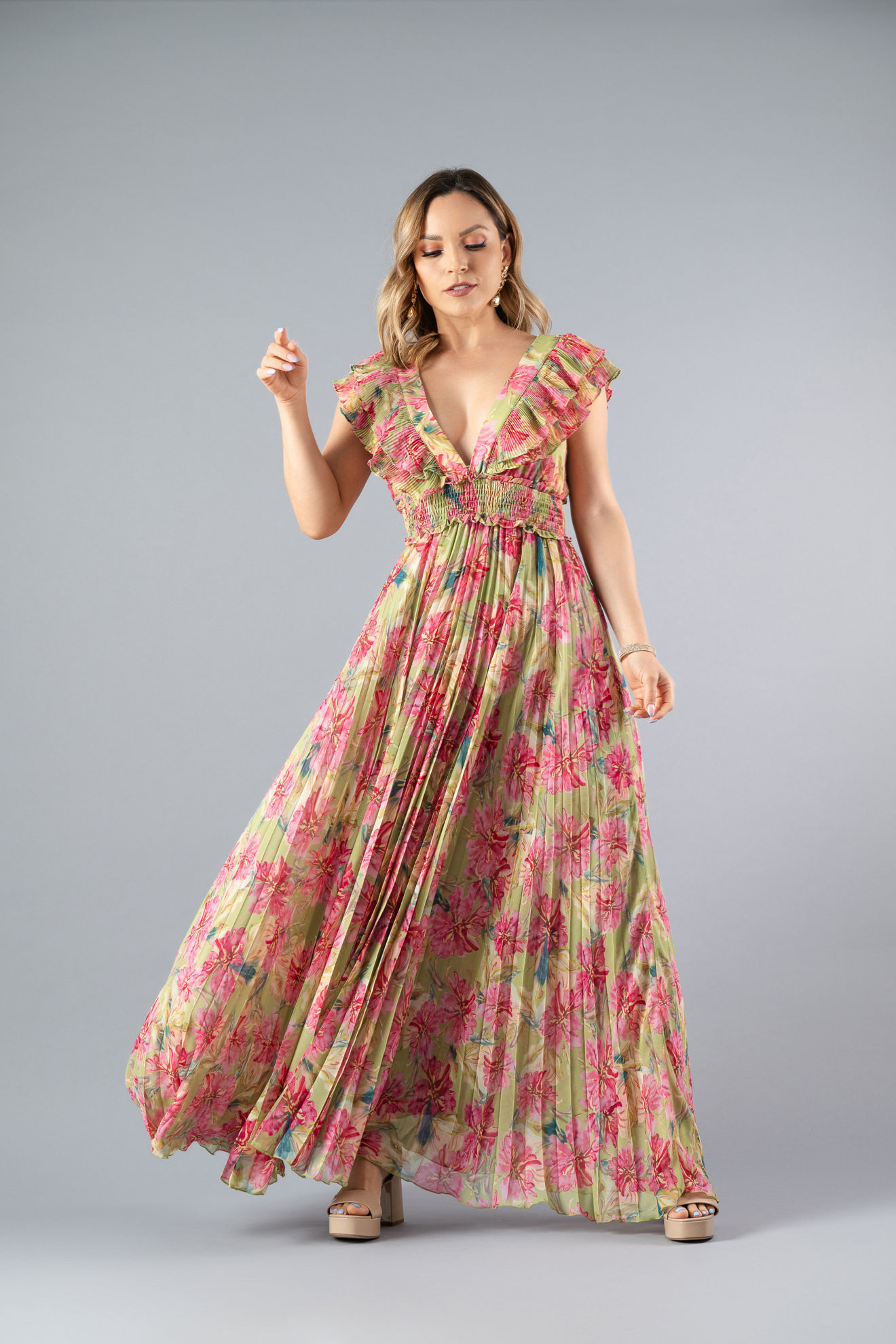 Imagen de Maxi Dress Estampado Detalle Vuelos   (Exclusivo Pagina)