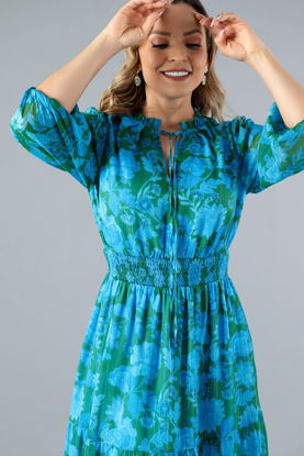 Imagen de Vestido En Seda Estampado Manga 3/4    (Exclusivo Pagina)