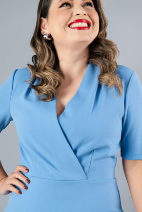 Imagen de Vestido Cuello V Manga Corta   ( Exclusivo Pagina)