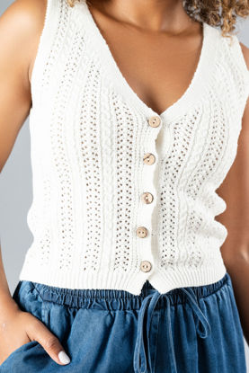 Imagen de Blusa En Tejido Estilo Chaleco, Botones