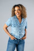 Imagen de Blusa En Denim Cuello Botones, Bolsillos