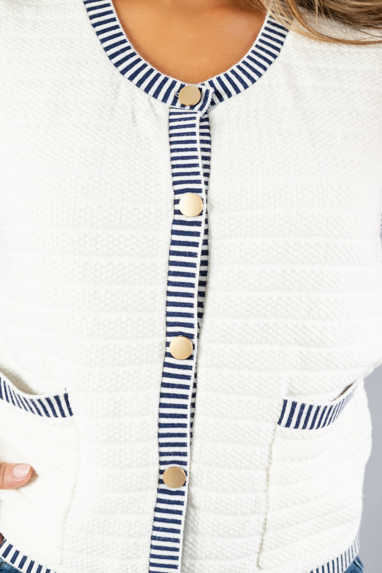 Imagen de Blusa Estilo Chaleco Contrate En Rayas