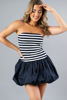 Imagen de Vestido Straple, Blusa Rayas Falda Balloon