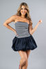 Imagen de Vestido Straple, Blusa Rayas Falda Balloon    ( Exclusivo Pagina)