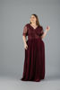 Imagen de Maxi Dress Blusa Encaje Falda Plisada, Manga Corta   (Exclusivo Pagina)