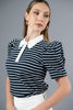 Imagen de Blusa Rayas Cuello Blanco