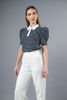 Imagen de Blusa Rayas Cuello Blanco
