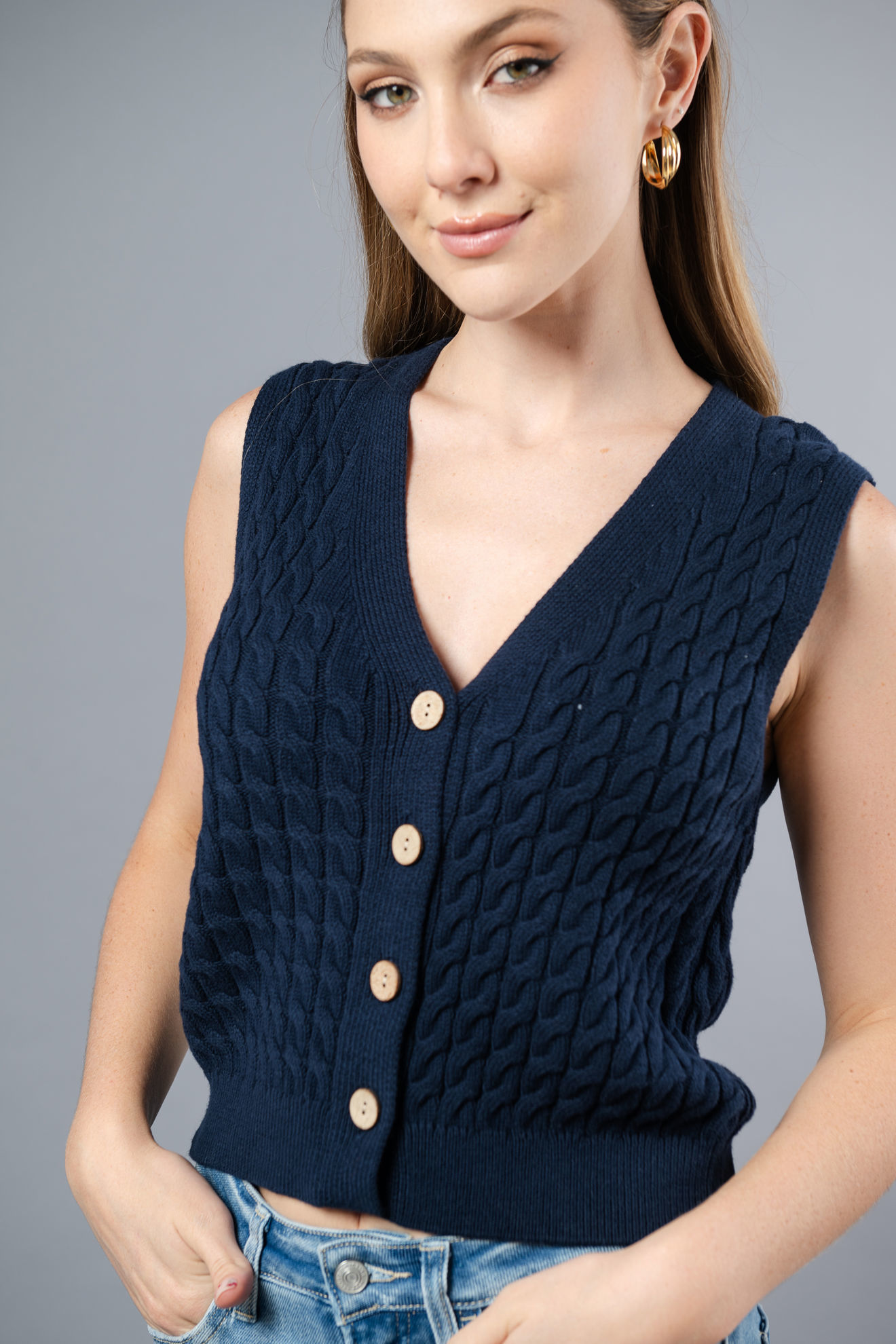 Imagen de Blusa Tejida Estilo Chaleco