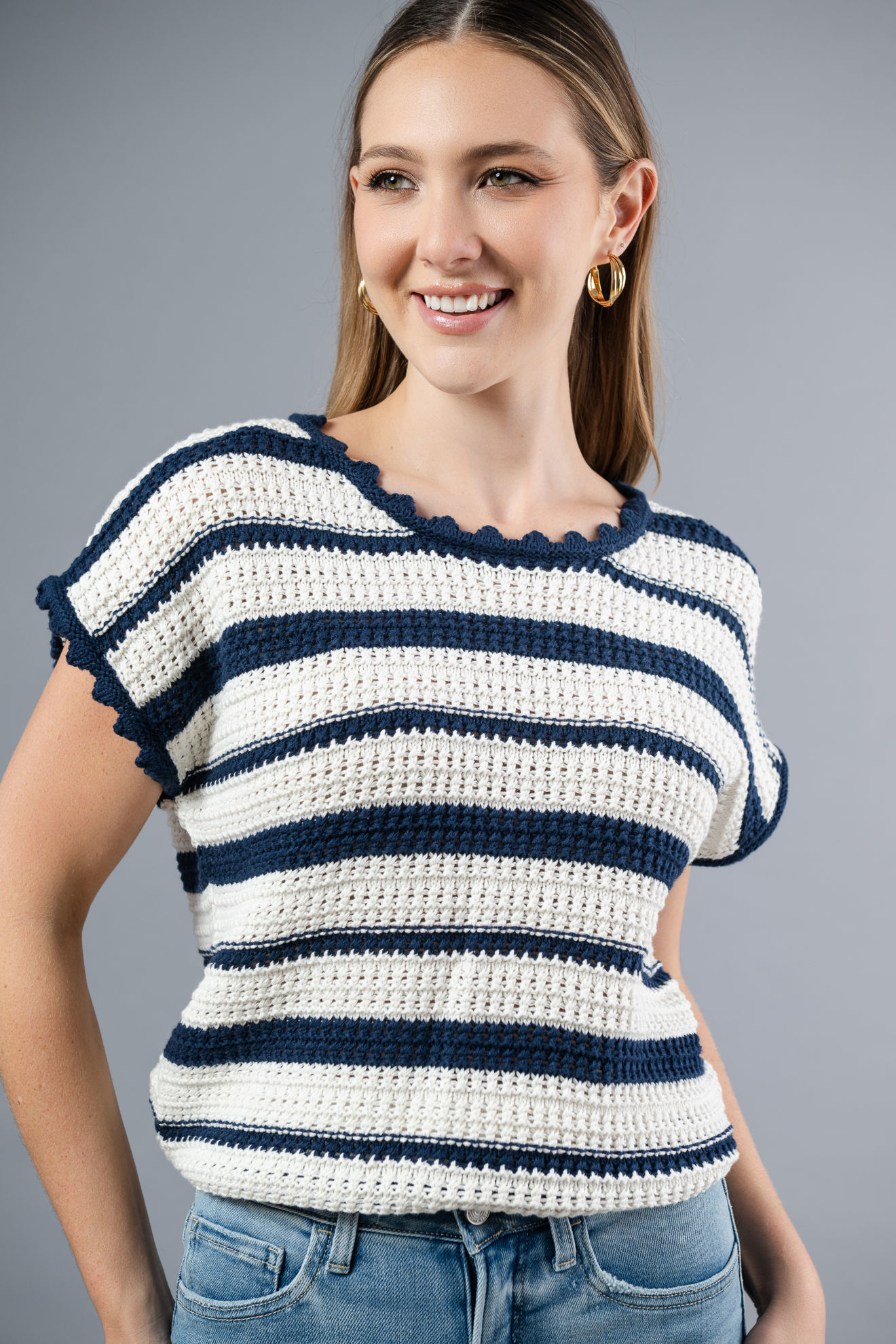 Imagen de Blusa Tejida En Rayas   ( Exclusivo Pagina)