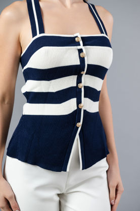 Imagen de Blusa En Rayas Espalda Descubierta