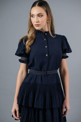 Imagen de Vestido Cuello Alto, Botones En Lino