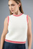 Imagen de Blusa Tejida Detalle Contraste Color, Sin Mangas