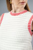 Imagen de Blusa Tejida Detalle Contraste Color, Sin Mangas