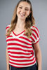 Imagen de Blusa Tejida En Rayas Cuello V
