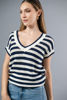 Imagen de Blusa Tejida En Rayas Cuello V