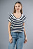 Imagen de Blusa Tejida En Rayas Cuello V