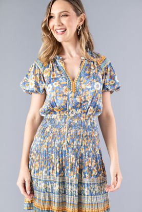 Imagen de Vestido Estampado Cuello V Con Mangas