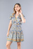 Imagen de Vestido Estampado Cuello V Con Mangas