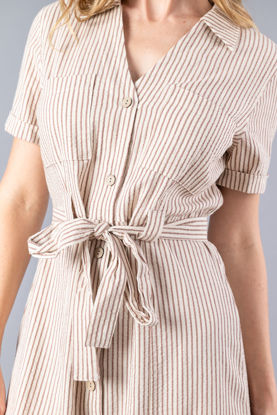 Imagen de Vestido Rayas Camisero Botones