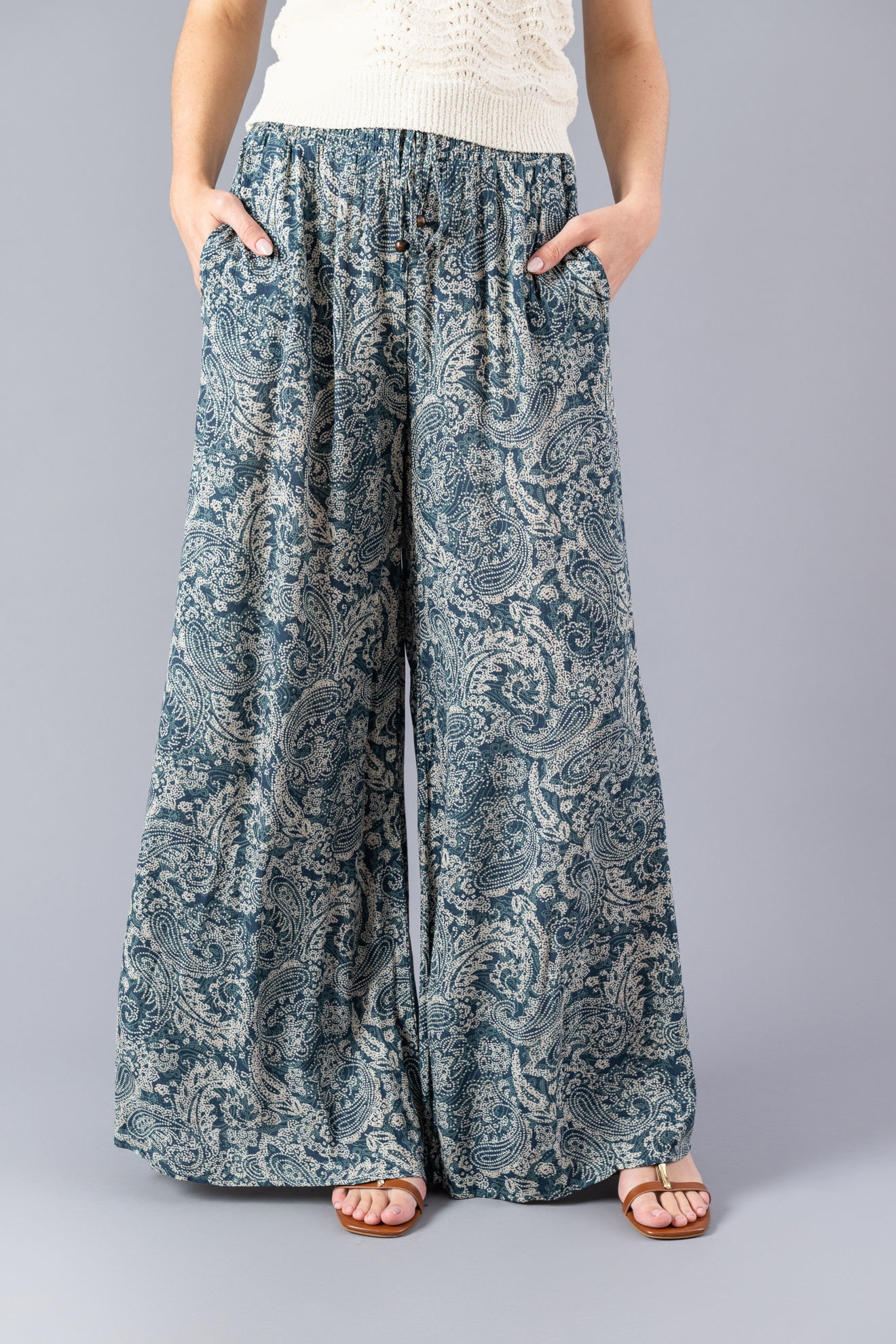 Imagen de Pantalon En Rayon Estampado, Elastico Cintura