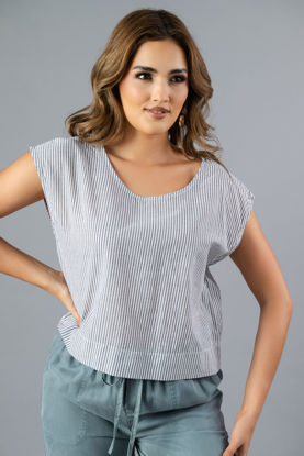 Imagen de Blusa En Rayas Cuello Redondo   ( Exclusiva Pagina)