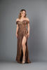 Imagen de Vestido Off shoulder Metalico