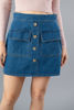 Imagen de Falda Denim Botones Dorados, Bolsillos