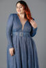 Imagen de Vestido M Larga Brillo Cuello V      (Exclusivo Pagina)
