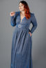 Imagen de Vestido M Larga Brillo Cuello V      (Exclusivo Pagina)