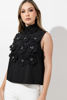 Imagen de Blusa Cuello Alto Sin Mangas Flores Relieve