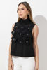 Imagen de Blusa Cuello Alto Sin Mangas Flores Relieve
