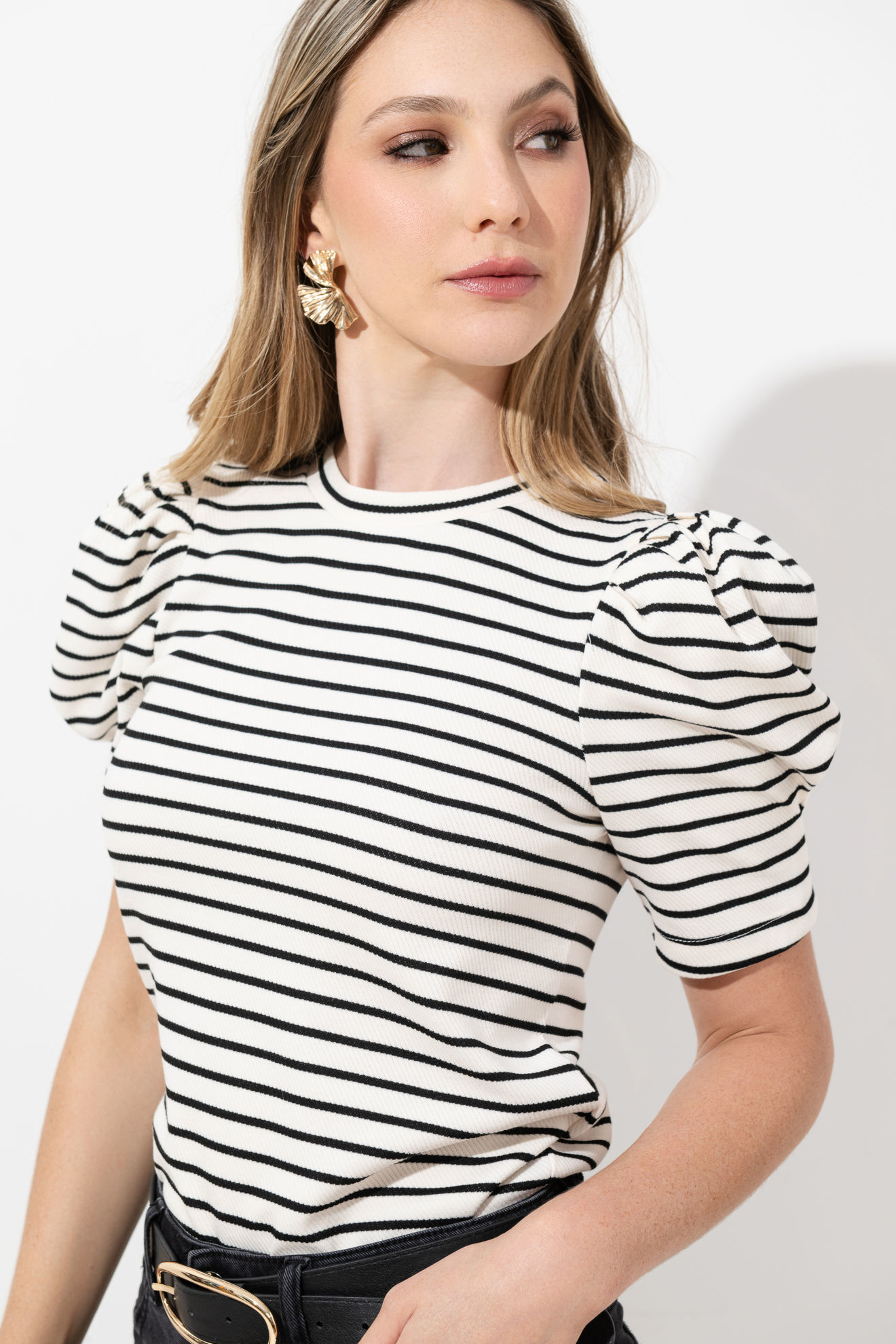 Imagen de Blusa Rayas Con Mangas Balloon