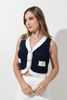 Imagen de Blusa Estilo Chaleco Contraste Con Botones Dorados  ( Exclusiva Pagina)