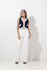Imagen de Blusa estilo Chaleco Contraste Con Botones Dorados