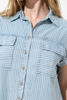 Imagen de Blusa Denim Camisera Rayas Manga Corta