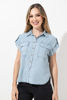 Imagen de Blusa Denim Camisera Rayas Manga Corta