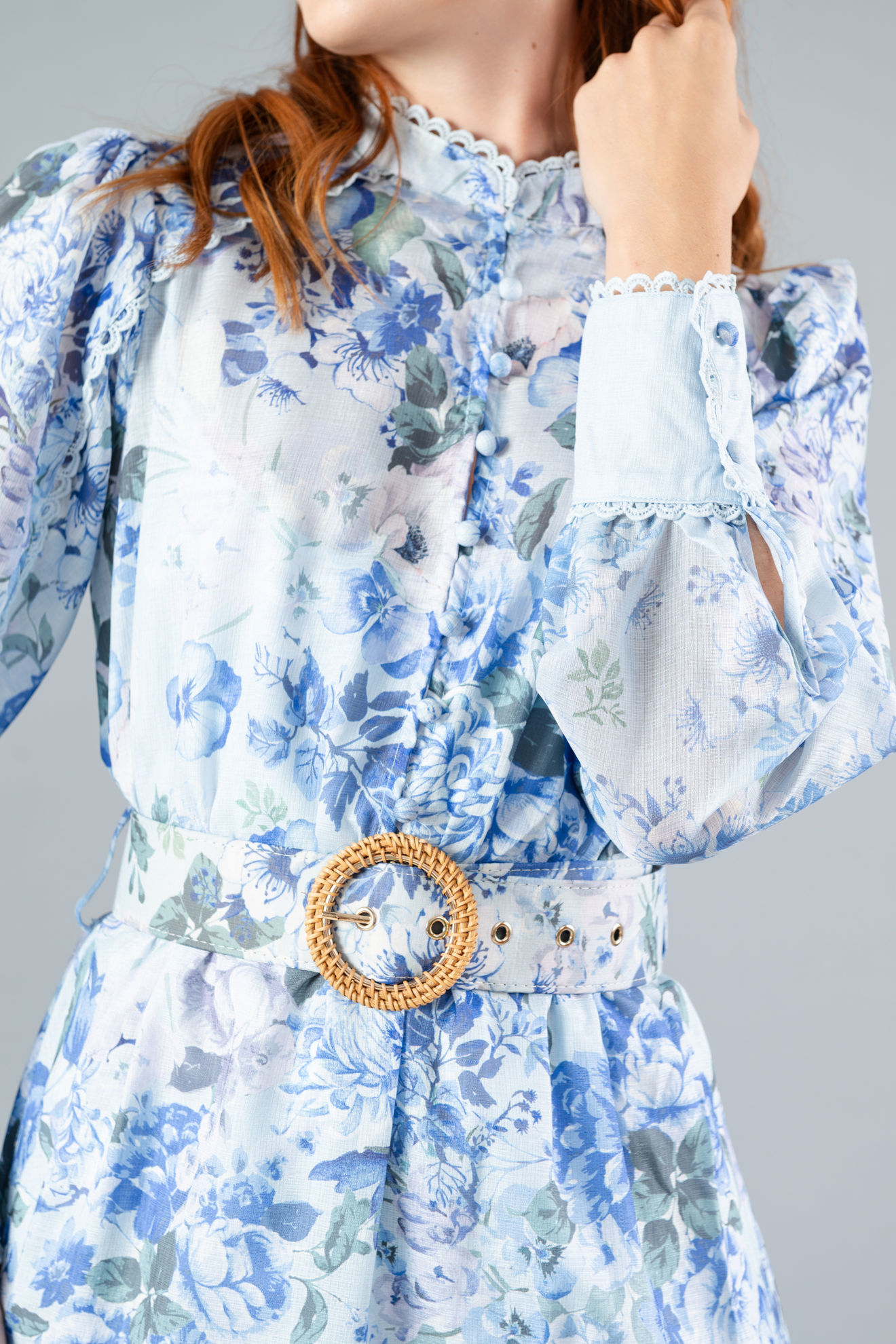 Imagen de Vestido Primaveral Manga Larga, Con Cinturon