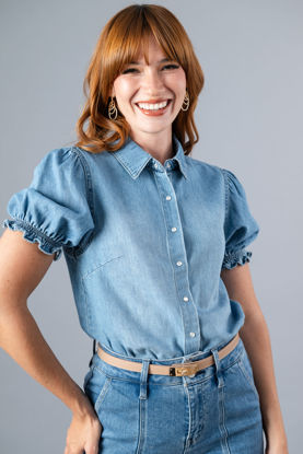Imagen de Camisera Denim Manga Corta   ( Exclusiva Pagina)