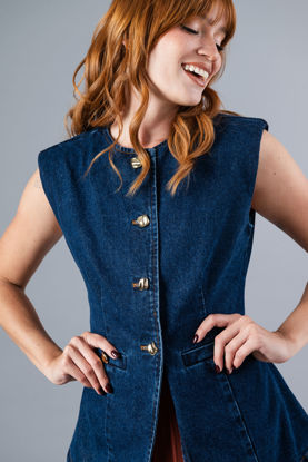 Imagen de Chaleco Denim Con Hombreras   ( Exclusivo Pagina)