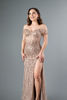 Imagen de Maxi Dress Lentejuelas, Off Shoulder, Abertura Falda