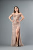 Imagen de Maxi Dress Lentejuelas, Off Shoulder, Abertura Falda