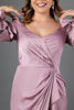 Imagen de Vestido Satin Manga Larga Abiertas (Exclusivo Página)
