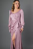 Imagen de Vestido Satin Manga Larga Abiertas (Exclusivo Página)
