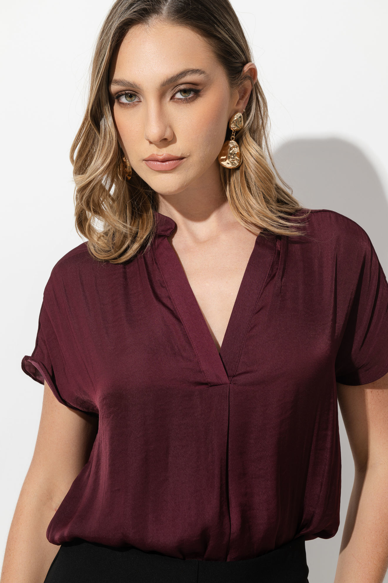 Imagen de Blusa Cuello Chino, Manga Corta