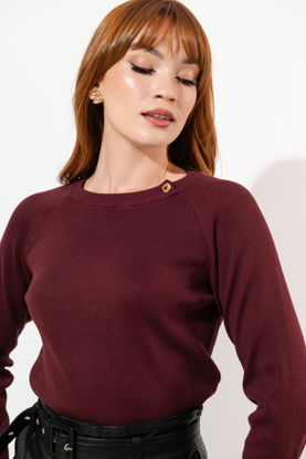 Imagen de Blusa Manga Larga, Detalle Boton Hombro