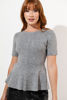 Imagen de Blusa Peplum Tejida, Manga Corta